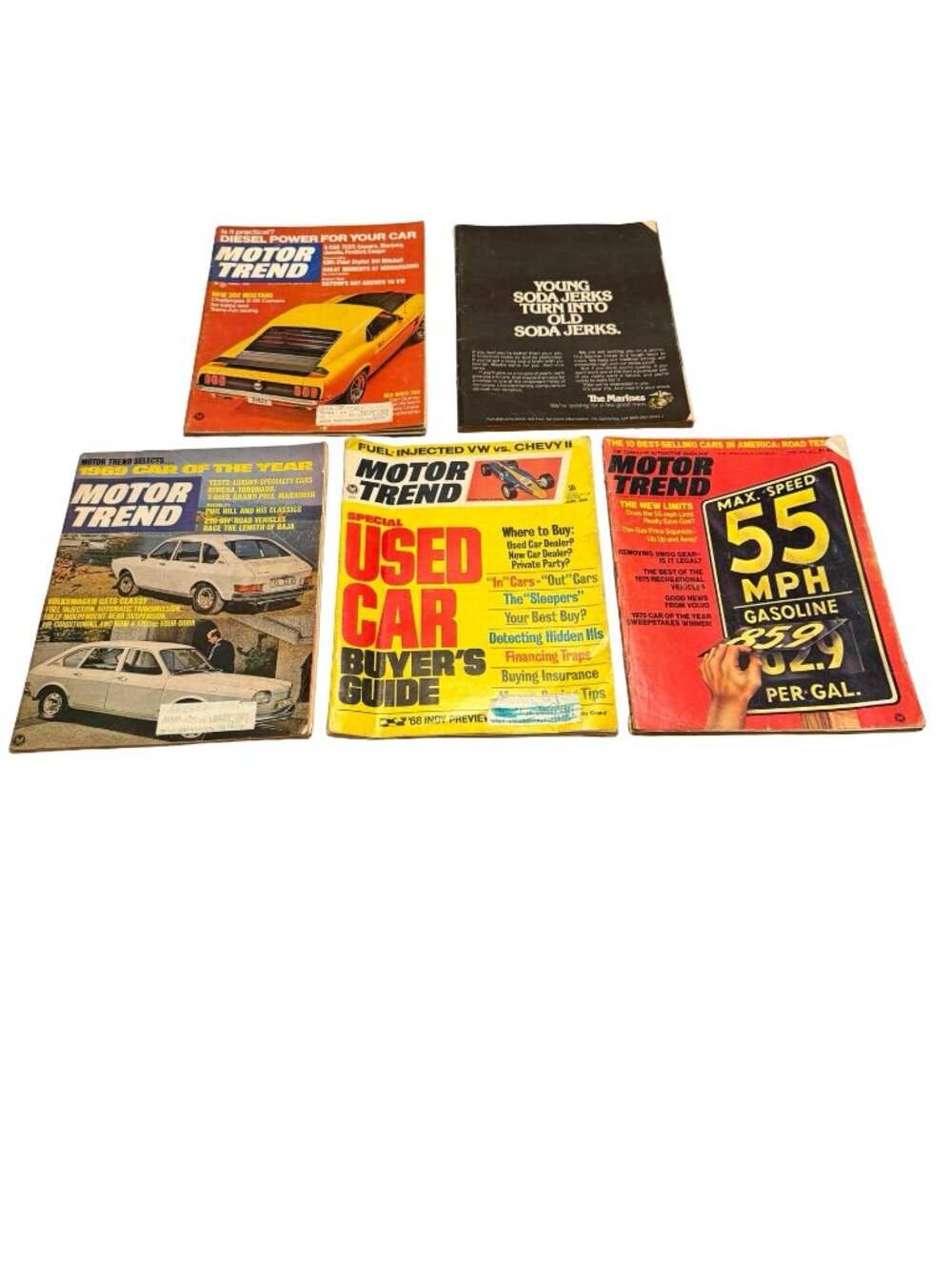 Vintage Motor Trend Magazine Lot 1968 1969 1974 Muscle Cars Ads Toyota Honda Por
